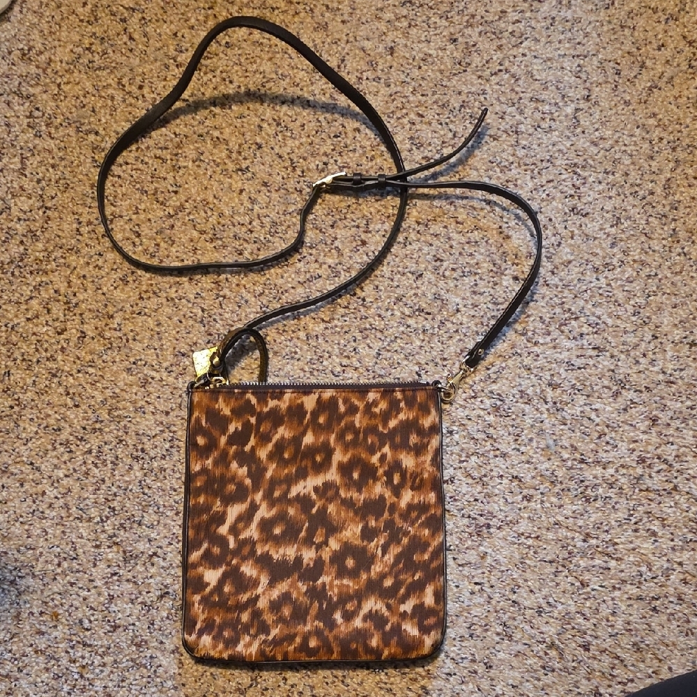 Coach Leopard-Print Crossbody in Brown and Black - Picture 3 of 3